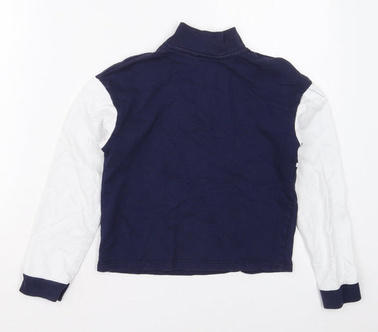 George Girls Blue Cotton Pullover Sweatshirt Size 8-9 Years Zip - Girl Hero