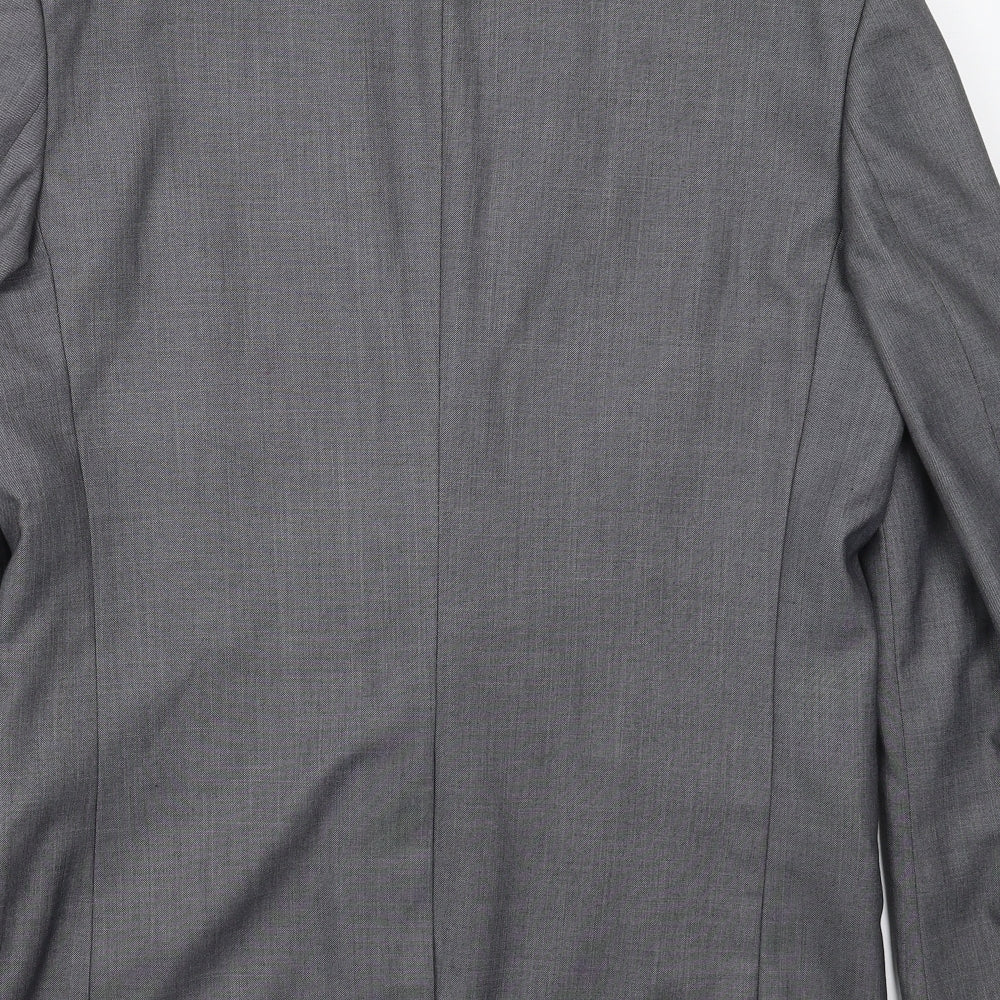 Cedar Wood State Mens Grey Polyester Jacket Suit Jacket Size 40