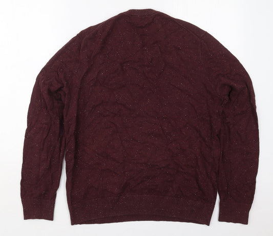 Gap Mens Purple Crew Neck Cotton Pullover Jumper Size L