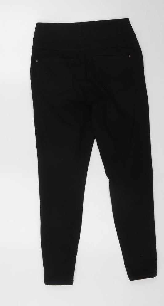 New Look Womens Black Cotton Straight Jeans Size 10 L22 in Regular Zip