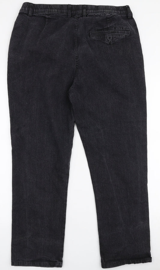 Premiere Man Mens Grey Cotton Straight Jeans Size 38 in L28 in Regular Zip