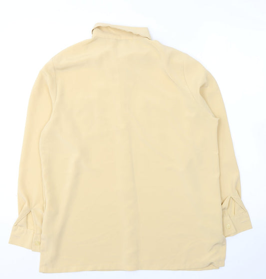 Marks and Spencer Womens Beige Polyester Basic Button-Up Size 12 Collared