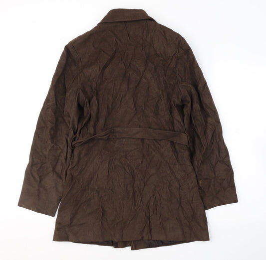 Bay Jrading Company Womens Brown Pea Coat Coat Size 10 Button