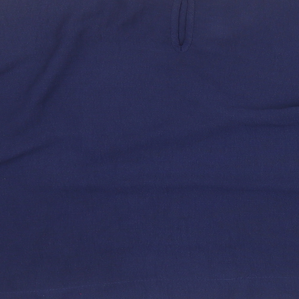 Peacocks Womens Blue Polyester Basic T-Shirt Size 14 Round Neck