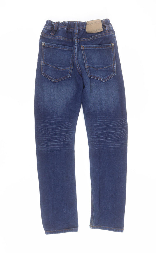NEXT Boys Blue Cotton Skinny Jeans Size 9 Months Regular Zip