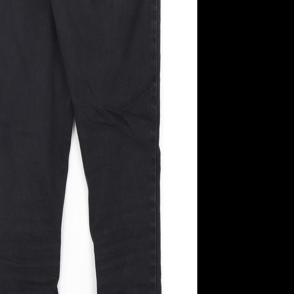 Marks and Spencer Womens Black Cotton Skinny Jeans Size 12 L28 in Regular Button