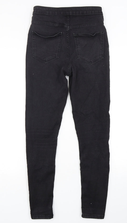 Marks and Spencer Womens Black Cotton Skinny Jeans Size 10 L29 in Regular Button