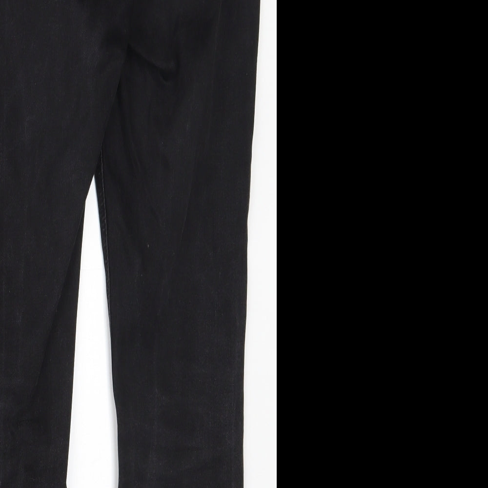 Preworn Womens Black Cotton Skinny Jeans Size 34 in L28 in Regular Zip