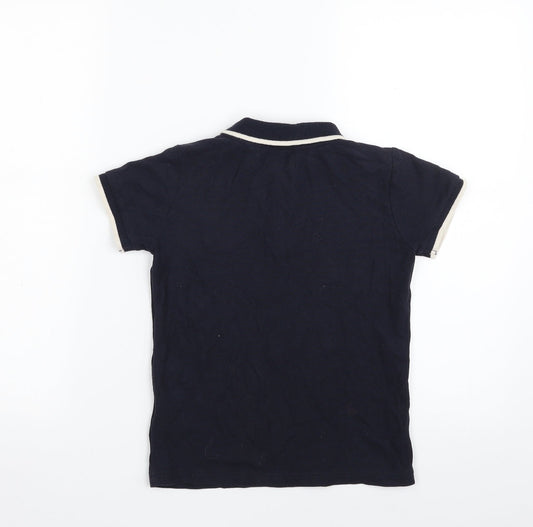 Ripstop Boys Blue 100% Cotton Basic Polo Size S Collared Button