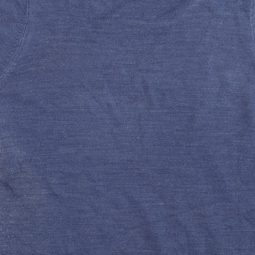 Marks and Spencer Womens Blue Crew Neck Acrylic Pullover Jumper Size 8