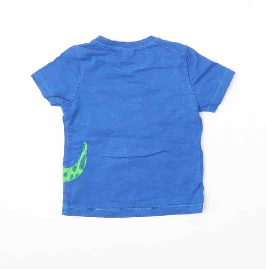 Mini Club Boys Blue Camel Basic T-Shirt Size 12-18 Months Round Neck - dinosaur