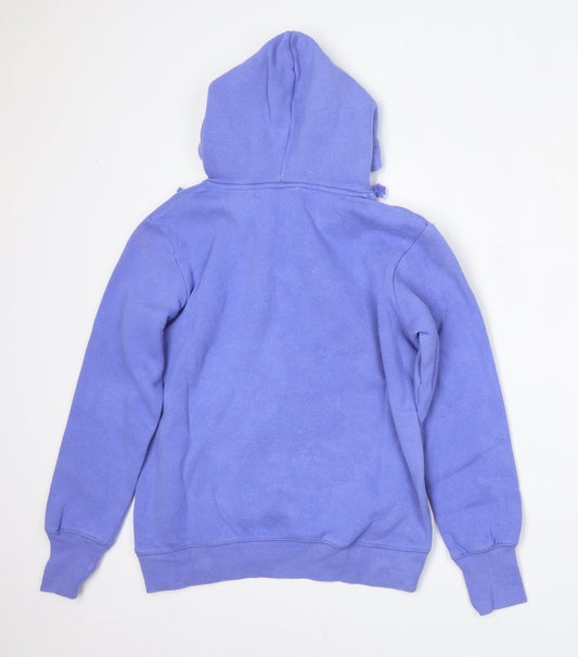 Disney Womens Blue Cotton Pullover Hoodie Size S Tie