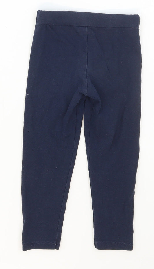 Preworn Girls Blue Cotton Cargo Trousers Size 3 Years Regular