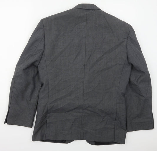 Burton Mens Grey Polyester Jacket Suit Jacket Size 38