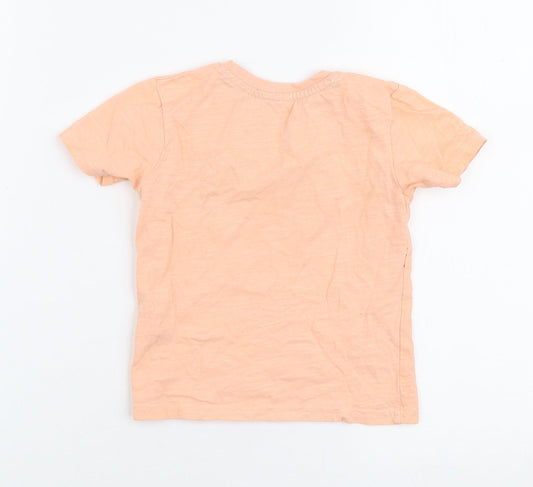 Primark Boys Orange 100% Cotton Jersey T-Shirt Size 12-18 Months Round Neck Pullover - Vacay mode