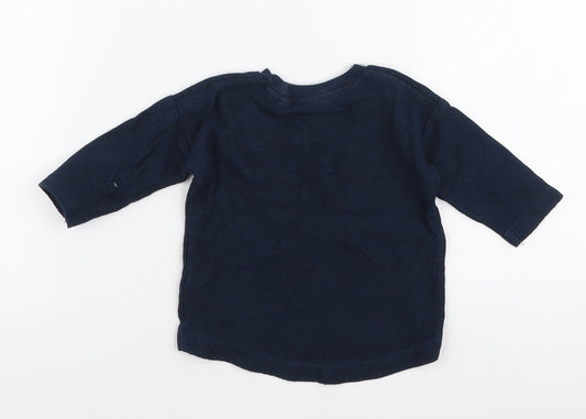 NEXT Boys Blue 100% Cotton Pullover T-Shirt Size 3-6 Months Round Neck Pullover