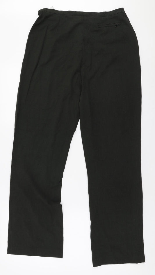 NEXT Womens Green Polyester Trousers Size 14 L30 in Regular Zip
