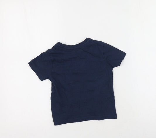 Primark Boys Blue Polyester Basic T-Shirt Size 2-3 Years Round Neck - Surf The Sun