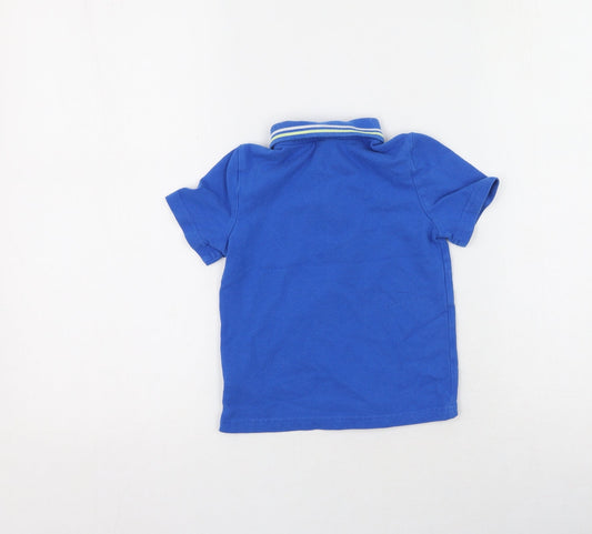 F&F Boys Blue Cotton Basic Polo Size 2-3 Years Collared