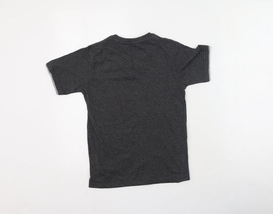 Rebel Boys Grey Cotton Basic Casual Size 9-10 Years V-Neck