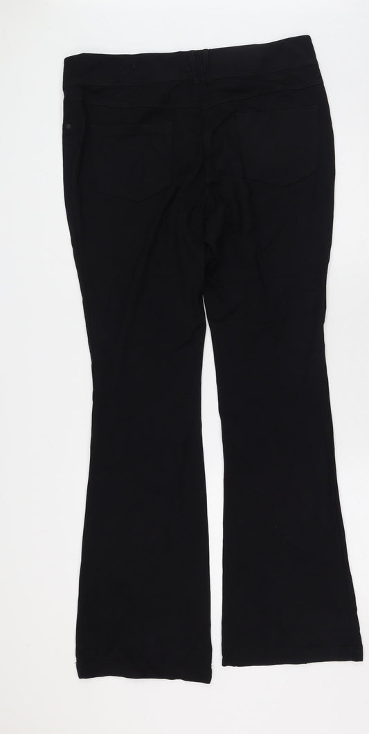 NEXT Womens Black Viscose Trousers Size 16 L32.5 in Regular