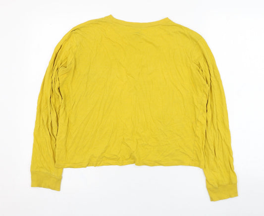 Tbar Limtied Womens Yellow Cotton Pullover Sweatshirt Size M Pullover - Slogan