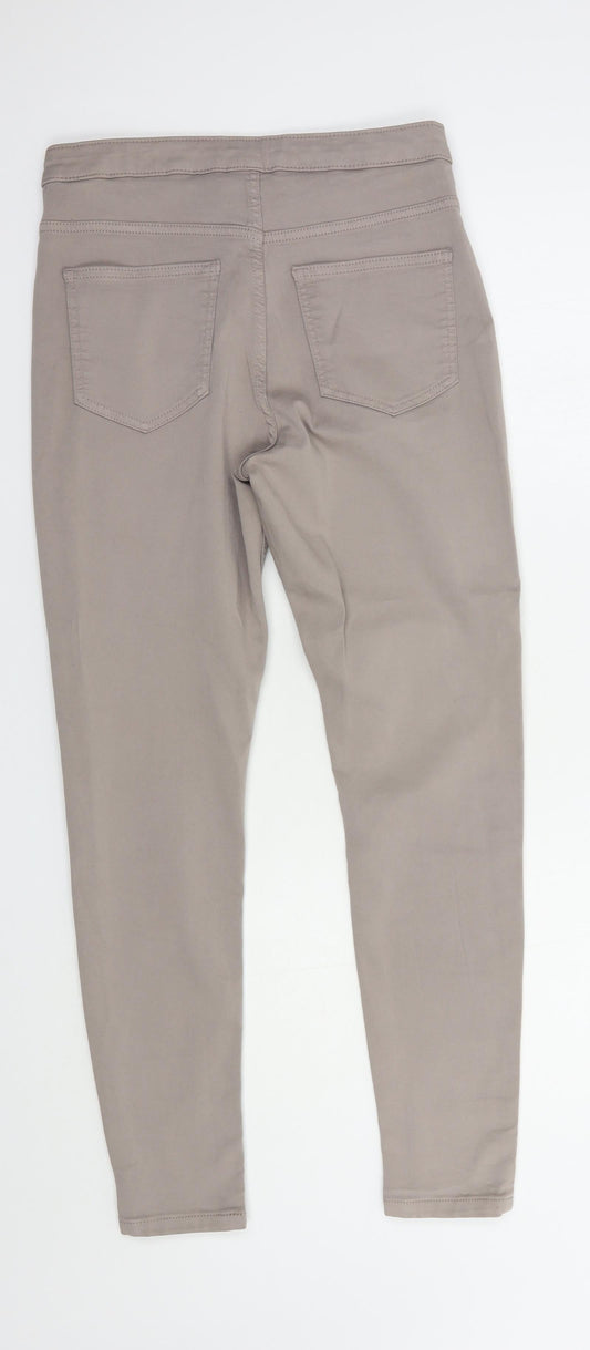 Marks and Spencer Womens Grey Cotton Skinny Jeans Size 12 L30 in Regular Button