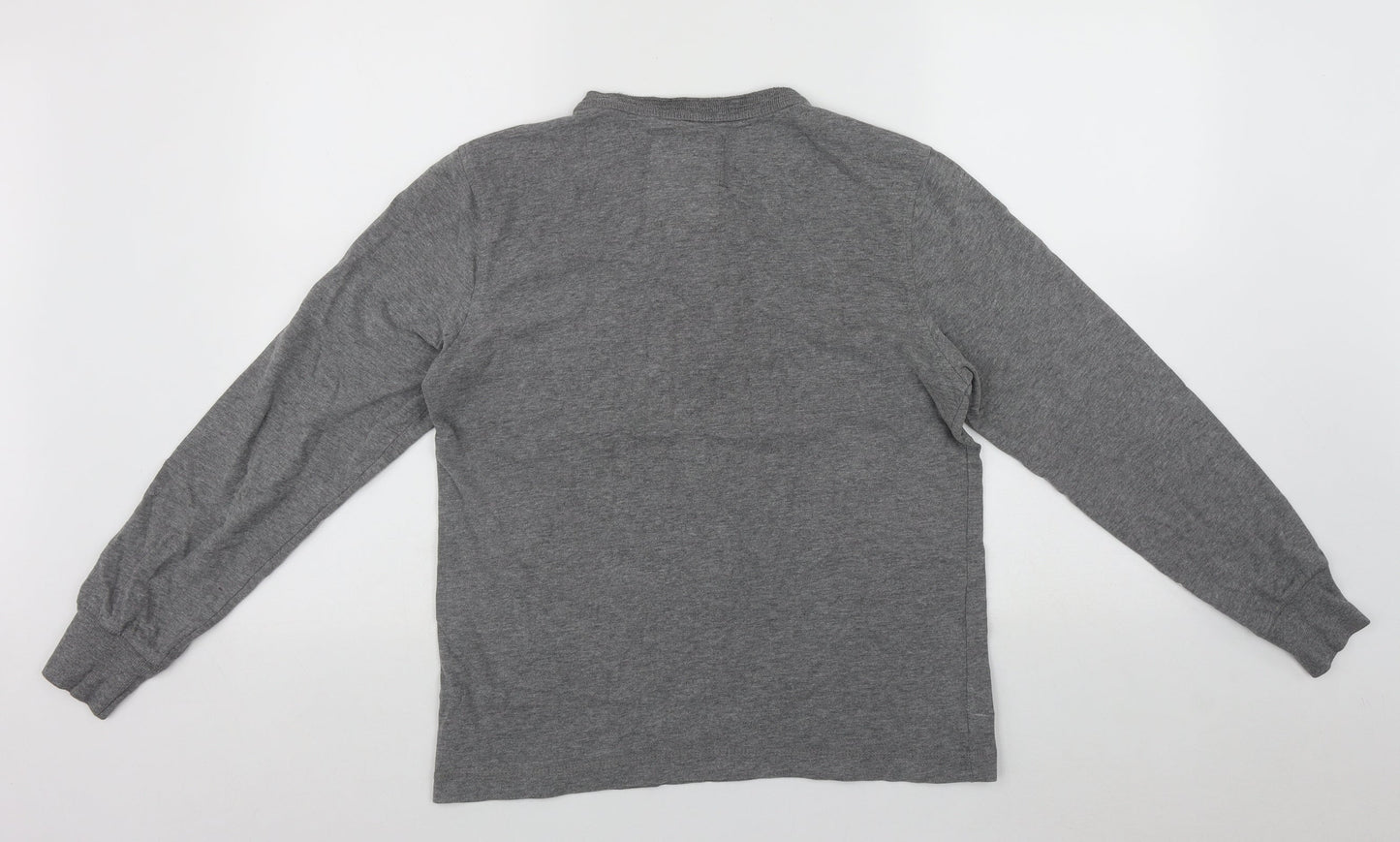 Tokyo Mens Grey Round Neck Cotton Pullover Jumper Size S