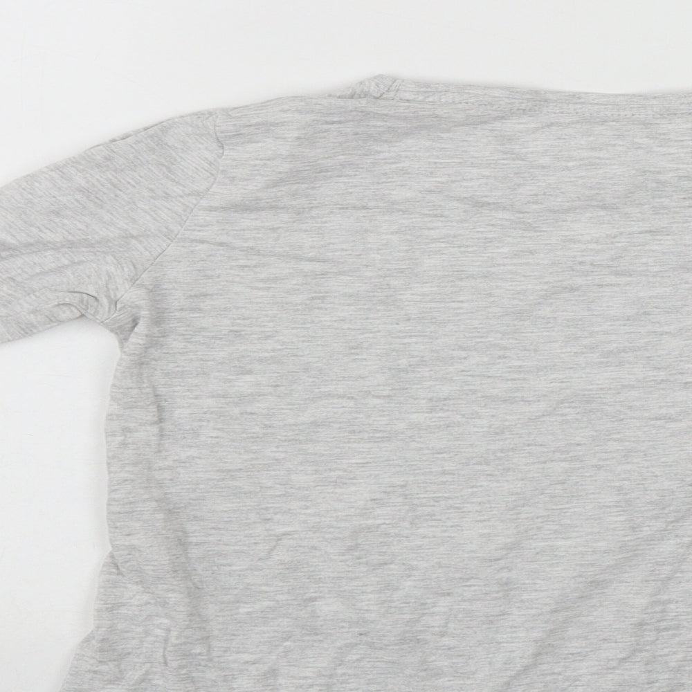Primark Girls Grey Cotton Basic Casual Size 9-10 Years Round Neck