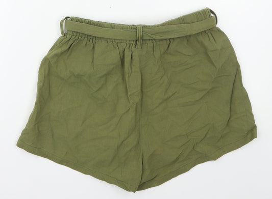 SheIn Womens Green Cotton Mom Shorts Size S Regular
