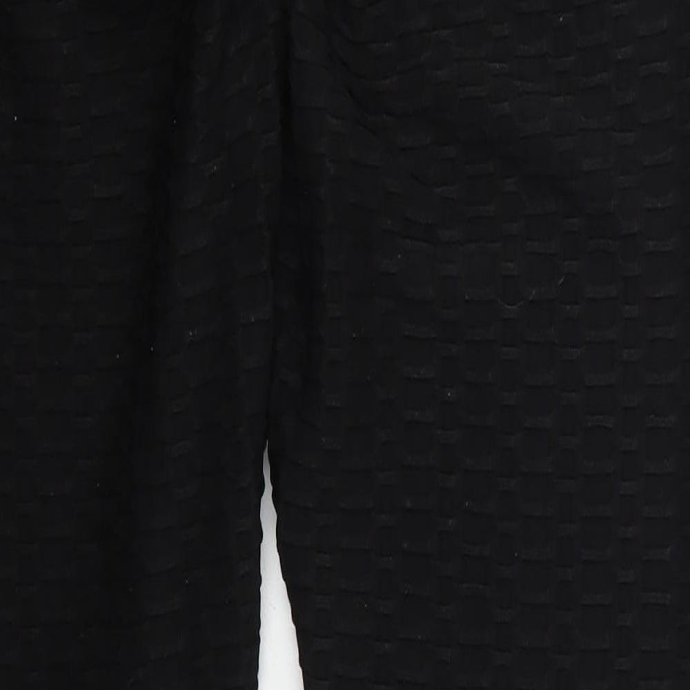 Preworn Womens Black Polyester Compression Leggings Size 30 in L25 in Regular