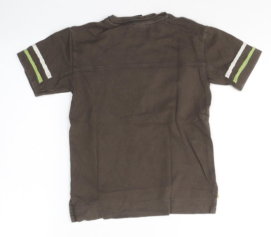 NEXT Boys Brown Cotton Basic T-Shirt Size 5 Years Round Neck Pullover - 834