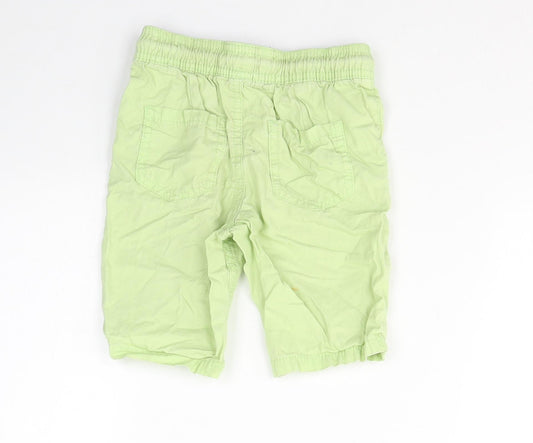 Blue Zoo Boys Green Cotton Bermuda Shorts Size 2-3 Years Regular Tie