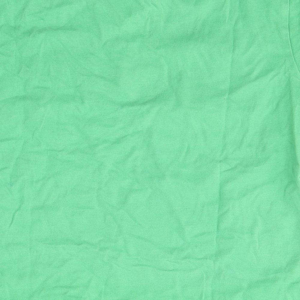 NEXT Boys Green Cotton Basic T-Shirt Size 6 Years Round Neck Pullover - Monkey monster tunes