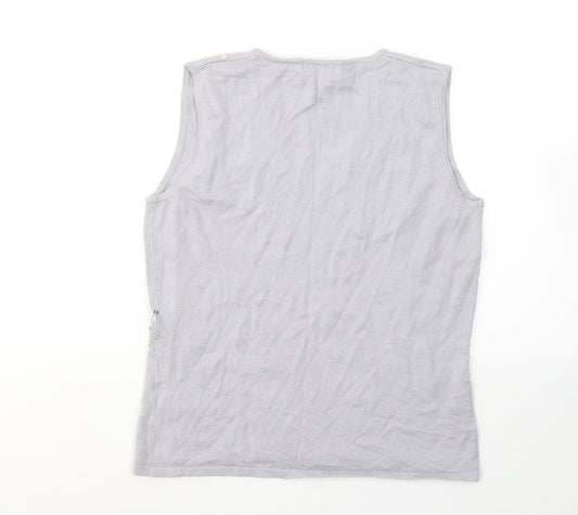 Essentials Womens Purple Viscose Jersey Tank Size 14 Round Neck
