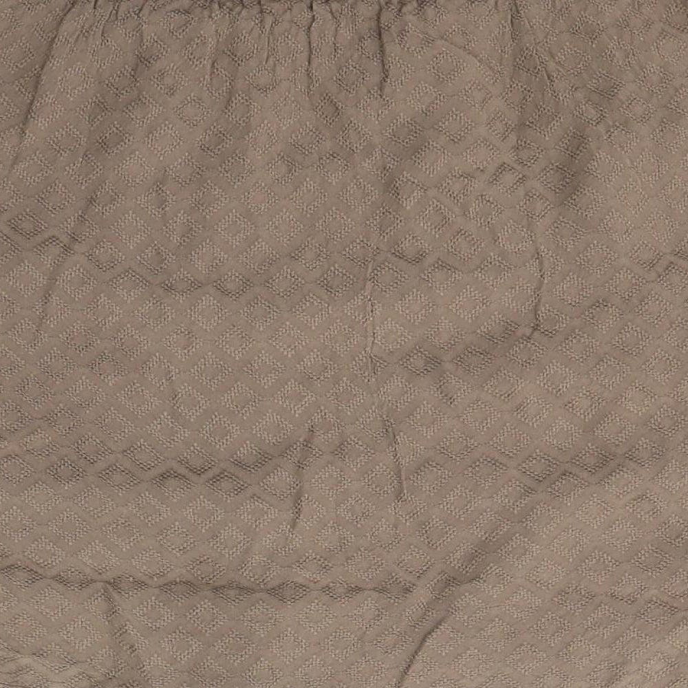 friday's project Womens Brown Geometric Cotton Swing Skirt Size S Tie