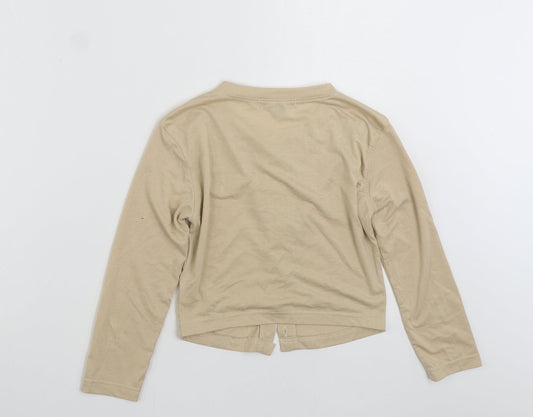 Missguided Womens Beige Polyester Cardigan Sweatshirt Size 10 Button