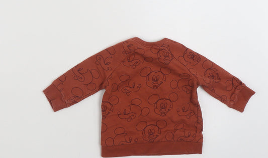 George Baby Brown 100% Cotton Pullover Jumper Size 0-3 Months Pullover - Disney
