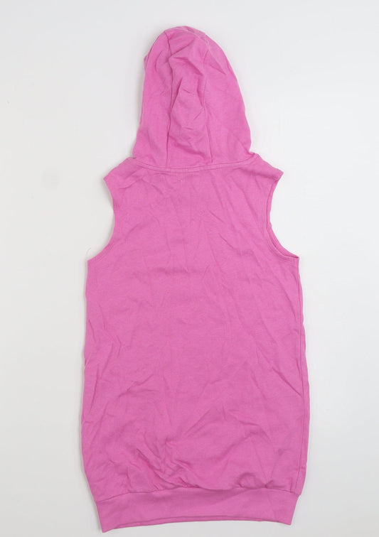NEXT Girls Pink 100% Cotton Pullover Hoodie Size 10 Years Pullover