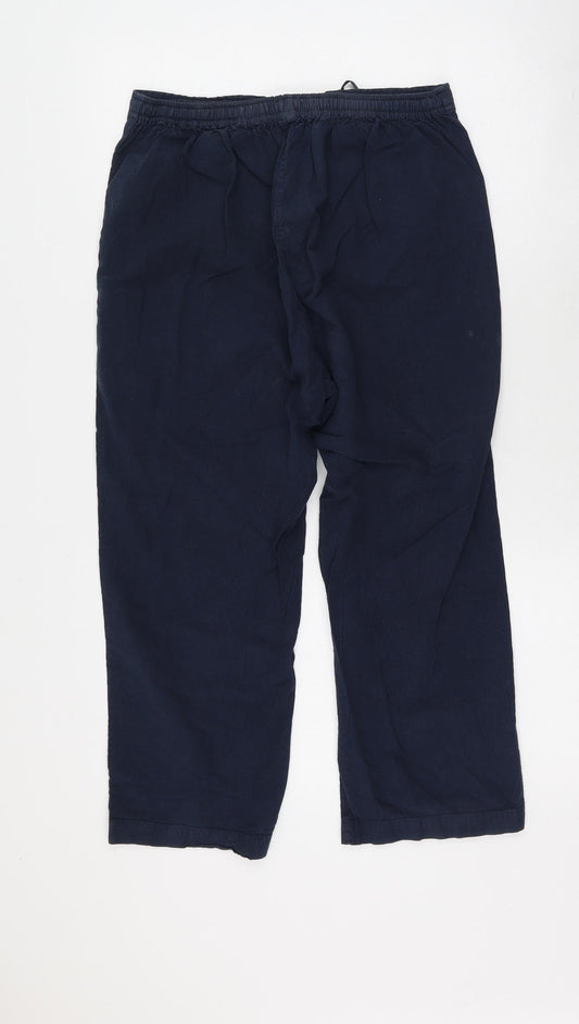 Bonmarche Womens Blue Cotton Trousers Size S L22 in Regular