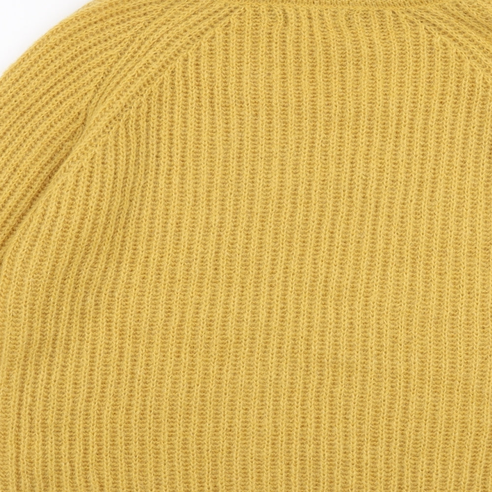 Yida Womens Yellow Roll Neck Polyester Pullover Jumper Size M