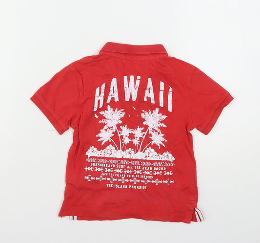 Rebel Boys Red Cotton Basic Polo Size 2-3 Years Collared - Hawii