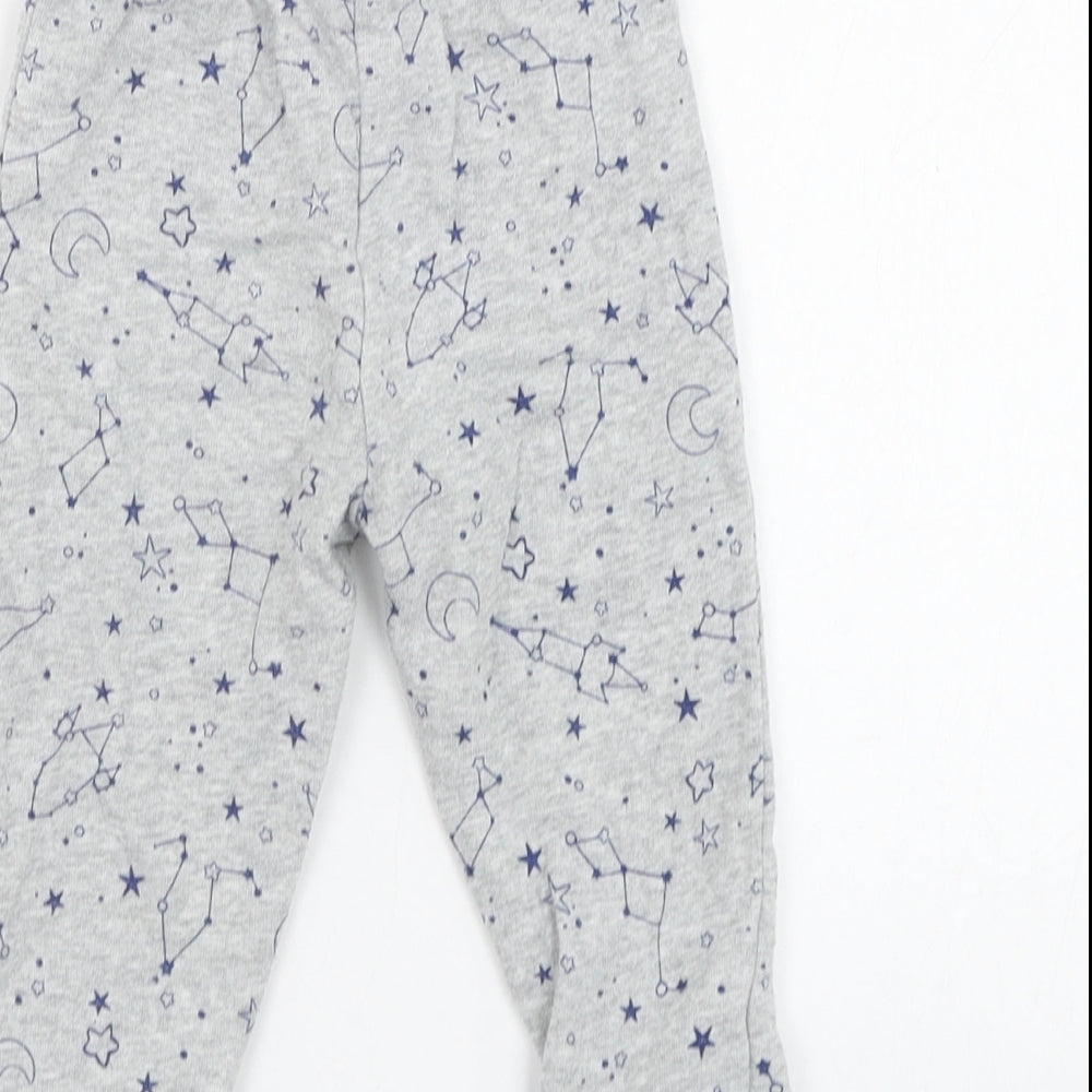 F&F Boys Grey Cotton Jogger Trousers Size 9-12 Months Pullover - Constellations