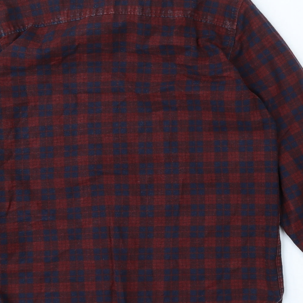 Brave Soul Mens Multicoloured Check Cotton Button-Up Size S Collared