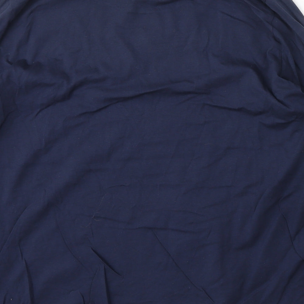 Very Womens Blue Cotton Basic T-Shirt Size 18 Round Neck - bow detail