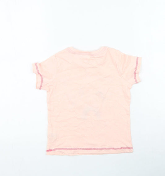 Studio Girls Pink Cotton Basic T-Shirt Size 5-6 Years Round Neck - Unicorn