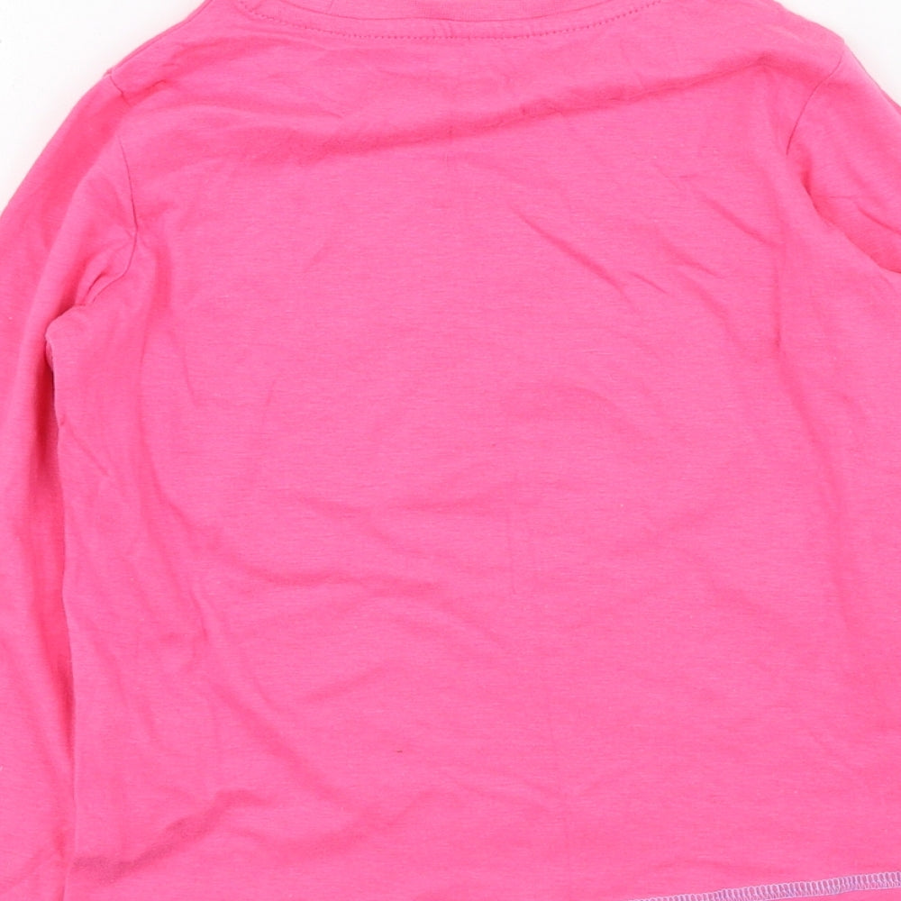 Studio Girls Pink Cotton Basic Casual Size 5-6 Years Round Neck - Unicorn