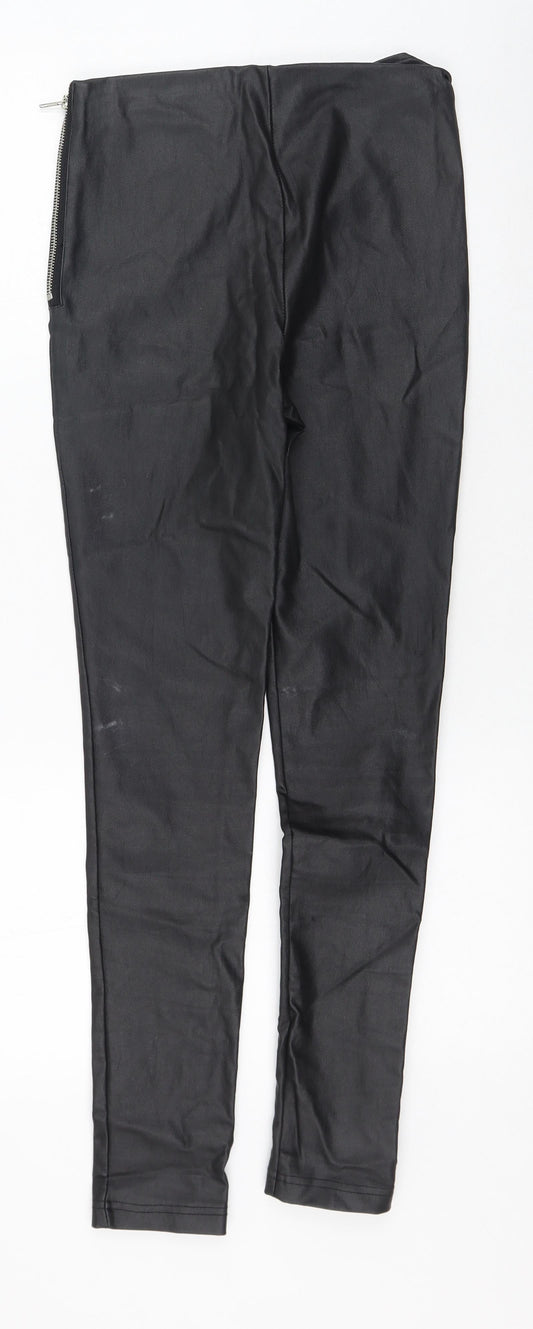 Vera & Lucy Womens Black Polyester Jegging Trousers Size L L21 in Regular