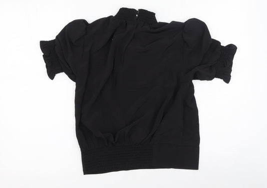 Dorothy Perkins Womens Black Polyester Basic Blouse Size 8 Square Neck