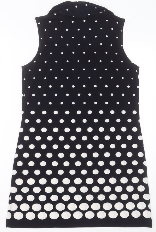 Gerry Weber Womens Blue Polka Dot Polyester A-Line Size 12 Crew Neck Pullover